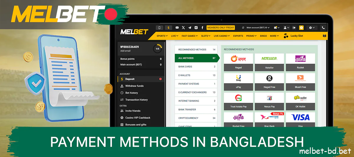 Payment method on Melbet website in Bangladesh